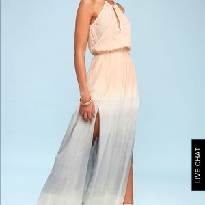 Sweet sunset pink dipped  maxi dress